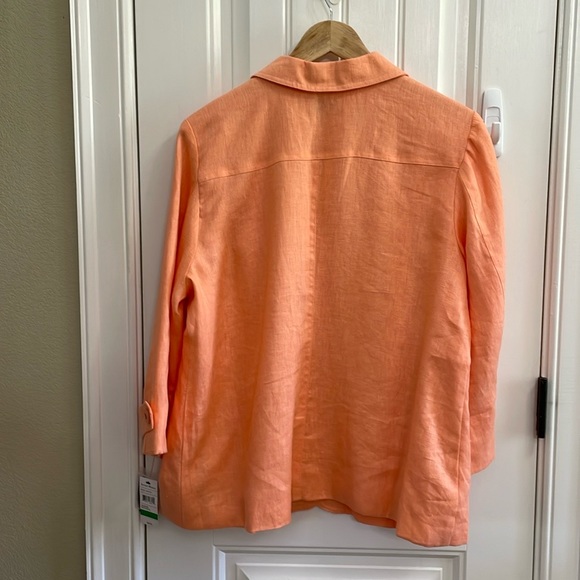 🧡STUDIO WORKS peach linen jacket.  L - Picture 4 of 7
